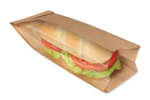 75 POLY GEFÜTTERTE KRAFTFENSTER SANDWICHBEUTEL 4,75 X 2,75 X 11,75 - Bild 1 von 3