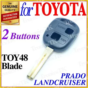 Para Toyota Remote Key Carcasa, Estuche, Landcruiser, Prado Blanco Dos Botones - TOY48 - Imagen 1 de 5