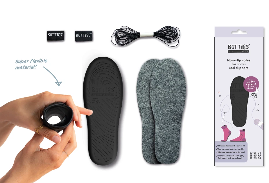 KnitPro Botties Basic Edition-Sohlen für DIY-Schuhe Häkeln-Nähen-Filzen-Stricken - Bild 1 von 1