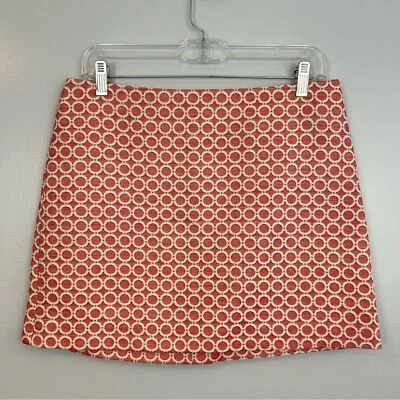 Minifalda Trina Turk Circle/Punto Geométrico Coral y Blanco Talla 6 NUEVA CON ETIQUETAS Foto 1 de 4