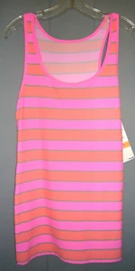 Nuevo con etiquetas Traje de baño Coco Rave Vestido sin mangas Talla Pequeña Rosa Rayas - Imagen 1 de 4