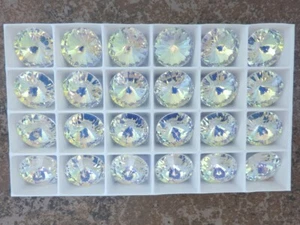 2 Pcs. SWAROVSKI® Crystal Rivoli Pendants, Article#6204 18mm, Aurora Borealis - Picture 1 of 5