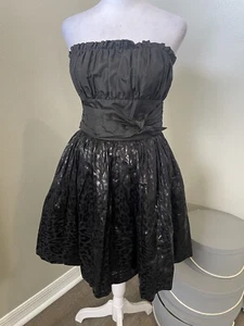 Vtg Betsey Johnson Y2K Strapless Mini Black Party Dress Sample Size - Picture 1 of 10