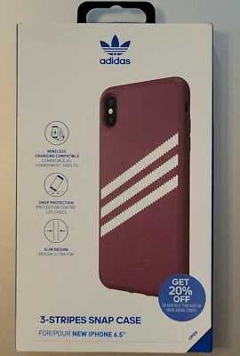 Funda Adidas 3 Rayas Gazelle Compatible con iPhone Xs Max Colegial Borgoña NUEVA Foto 1 de 3