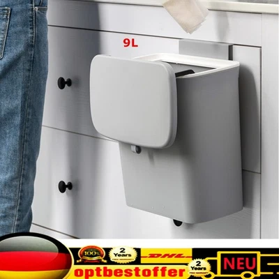 9L Tür Müll Abfall Eimer zum Einhängen Küchen Schränken Ordnung Spülen Mülleimer - Bild 1 von 4