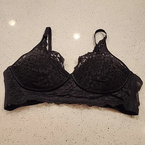 Maidenform 40B Pure Comfort Lace & Mesh Longline Wireless Bralette DM1188 Lined - Picture 1 of 3