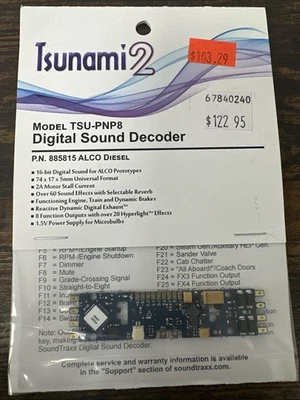 Soundtraxx #885815 Tsunami 2 Model TSU-PNP8 Digital Sound Decoder ALCO Diesel CC - Image 1 of 4