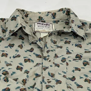 De colección Wrangler Ropa Resistente Estampado de Pato Para Hombre Con Botones Talla 2XL - Imagen 1 de 5
