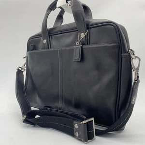 Coach Leather 2Way Shoulder Bag Business Briefcase Black Used - Picture 1 of 20