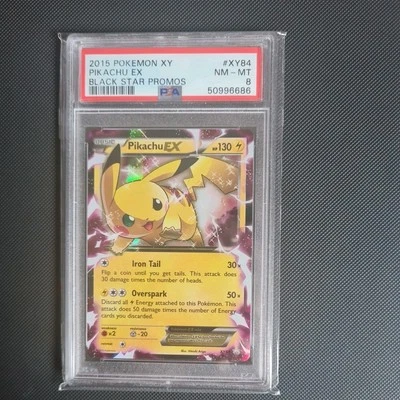 2015 Pokemon XY Black Star Promo Pikachu EX Holo Rare XY84 PSA 8 NM 💥Mint💥 - Image 1 of 2