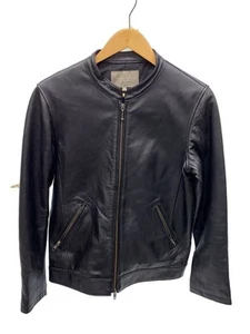 United Arrows Sheepskin Single Rider Jacket S Black Leather Motorcycle - Picture 1 of 6