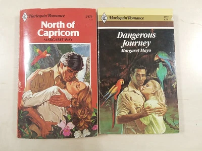 2 Romance  Paperback Novels Dangerous Journey/North Of Capricorn Foto 1 de 2