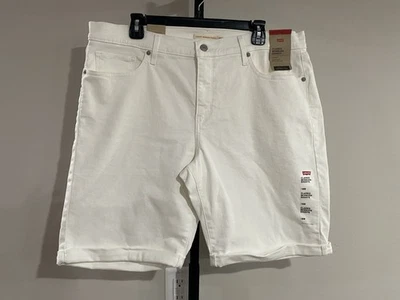 Levis womens white shorts cuffed stretch denim jeans 18W NEW $34.99 - Image 1 of 4