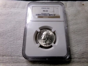 1939-D 25 Cent Silver Washington Quarter - NGC MS 65 - Picture 1 of 2