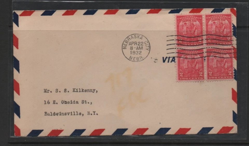 U.S. 1932 Arbor Day 2 cent first day of issue Block of 4 Scott # 717 - Image 1 of 1