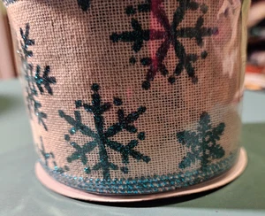 1 Roll Christmas Ribbon 2.5 in x 30 feet, Snowflake - Picture 1 of 3