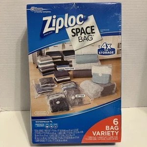 Ziplock Space Bag 6 Bag Variety Up To 4x Space Saving Waterproof Reuseable - Picture 1 of 5