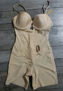 SHAPELLX Strapless Shapewear Bodysuit U Plunge Corset Underwire Body Shaper Sz L - Picture 1 of 7