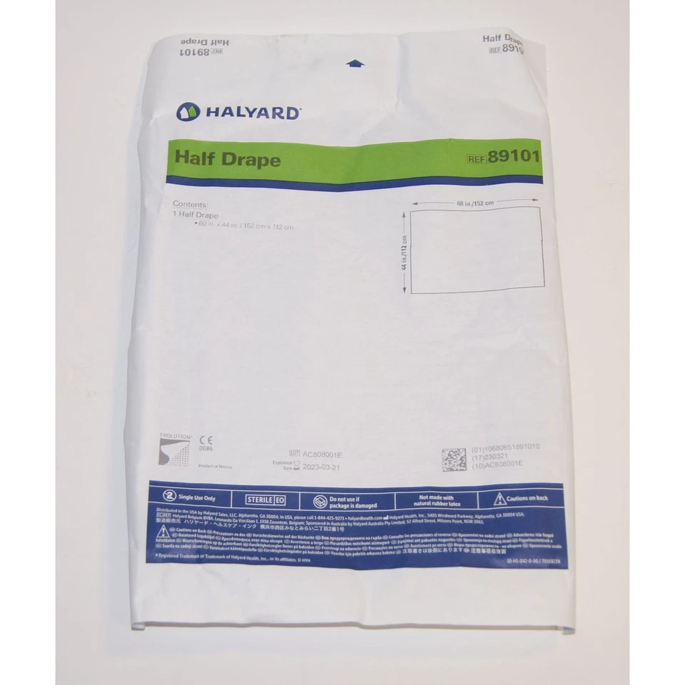 Halyard General Purpose Sterile Half Drape Sheet 60in W X 44in L Single PK 89101