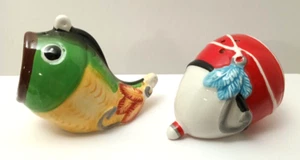 Fishing Lures Salt And Pepper Set Collectible Cracker Barrel NEW - Picture 1 of 5