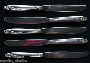 QUEEN MARY aka STARLIGHT 1953 by Wm. Rogers set 5 DINNER KNIVES 9.25" - Picture 1 of 7