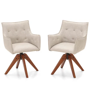 Accent Chairs Set of 2 Modern Swivel Chairs with Arms for Living Room - Picture 1 of 16