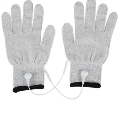 1 Pair Electrode Gloves Electrical Shock Therapy Electricity Conductive Gloves - Image 1 of 3