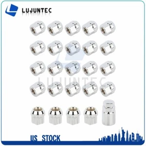 20 Set Lug Nuts + 4 Set Locking Lug Nuts + Key Chrome12x1.5 For Isuzu GMC Chevy - Picture 1 of 12
