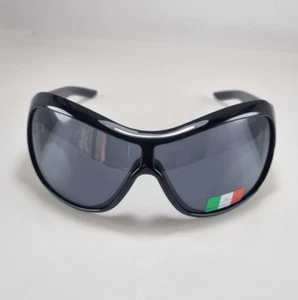 NOS Nouvelle Vague Sunglasses Mask Unisex Italy Authentic Wrap Black-White 1990s - Picture 1 of 12