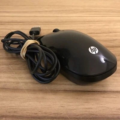 HP MOMKUO Black / White USB Wired 2 Button Scroll Optical Mouse 802454-001 - Image 1 of 3