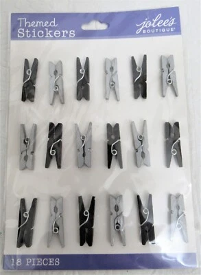 Jolee's бутик наклейки свадьбы мини зажимы одежды заколка черный и серебро новый - Изображение 1 из 4