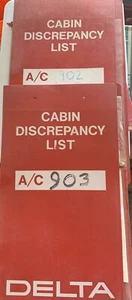 Cabin Discrepancy List DELTA MD-88 Plastic folders ships 902 & 903. RARE - Picture 1 of 5