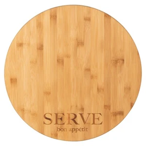 Large Bamboo Lazy Susan 36 x 2cm Stylish Serving Tray - Picture 1 of 3