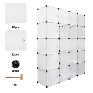 Regalsystem Kleiderschrank Weiß Steckregal 20 Würfel Garderobe Standregal DIY - Bild 1 von 9