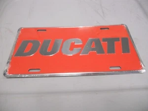 New Ducati Polished Aluminum Stamped Vanity License Plate Car Truck 6" x 11 7/8" - Picture 1 of 4