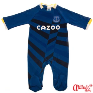 Everton Baby Sleepsuits-Official With Cazoo Sponsor Logo-Everton Baby Sleepsuits - Picture 1 of 3