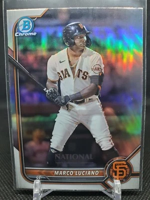 2022 Topps NSCC National Bowman Chrome Refractor MARCO LUCIANO San Fran Giants - Image 1 of 2