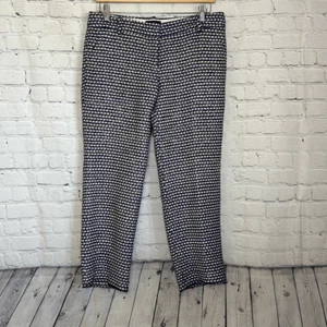 J. Crew Women’s Cafe Capri  Metallic Blue Tweed size 6 Silk Blend Black Label - Picture 1 of 9