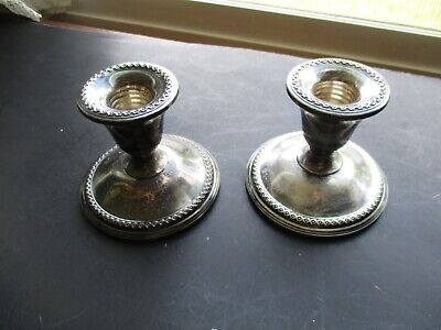 Pair Rogers Sterling Silver Candle Holders Weighted #3001  • 26.72$