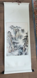 Asian Scroll Painting of Landscape (vintage / modern) - Picture 1 of 5