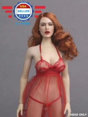 1/6 Cabeza Femenina Esculpida Pelo Largo Rizado D para 12"" Figura Femenina Muñeca PHICEN Foto 1 de 2