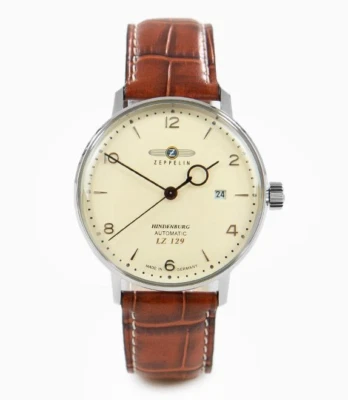 Reloj Zeppelin Automático Hombre Hindenburg Esfera Beige Cronógrafo 8062-5 LZ-129 Foto 1 de 4