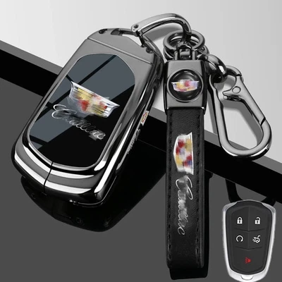 Remote Key Fob Cover Case for Cadillac CT4 CT5 ATS XT5 XT6 Shell with Key Holder - Image 1 of 3