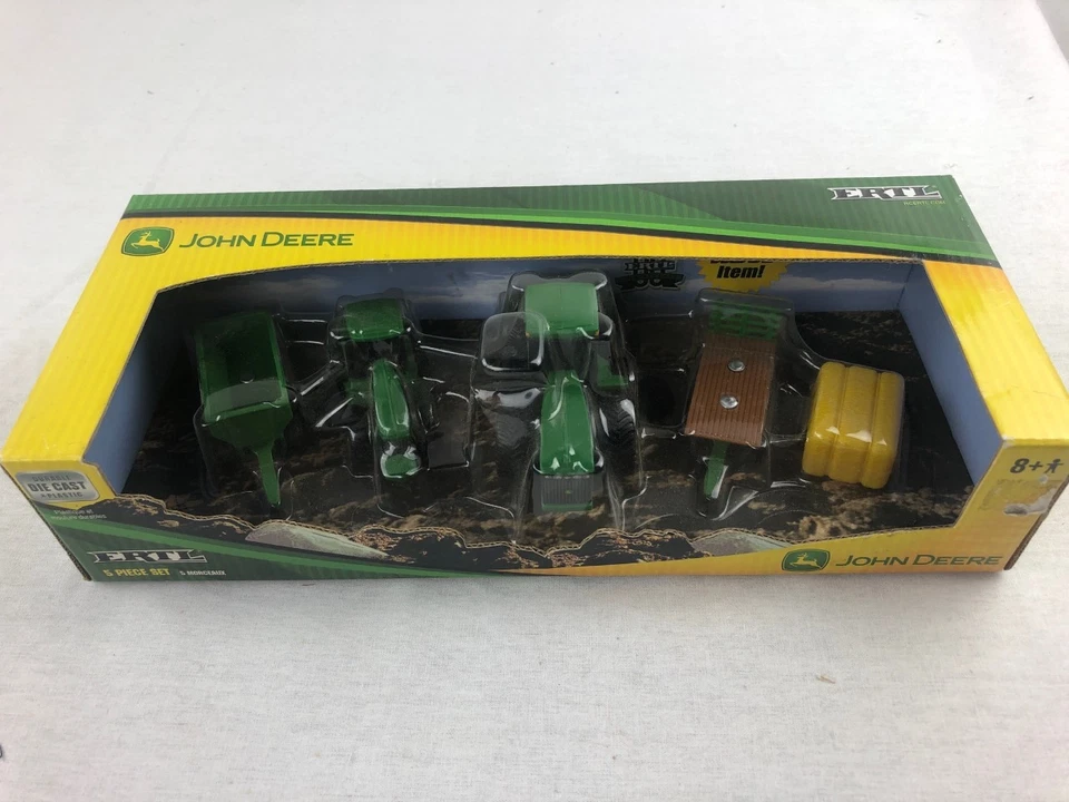 Juego de granja de 5 piezas ERTL 35307 John Deere: tractores, vagones, pacas de heno Foto 1 de 1