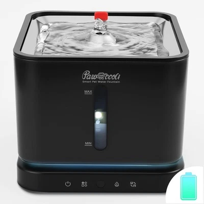 Fuente de Agua Inalámbrica para Gatos, Bandeja de Acero Inoxidable 3L/100oz, Fuentes para Gatos para Dr Foto 1 de 4