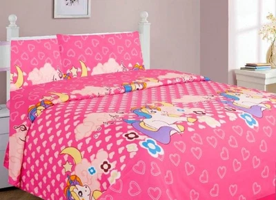 NEW 3/4PC BED SHEET SET BEDROOM FITTED FLAT PILLOWCASES KIDS DESIGNS TWIN FULL - Image 1 of 2