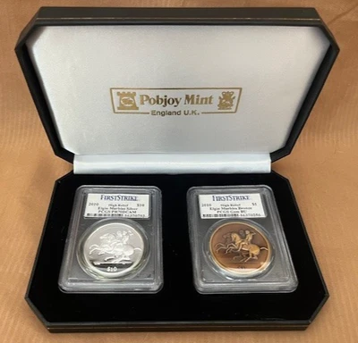 2010 Greek Sculpture_ High Relief 2 coin set_ FIRST STRIKE PCGS PR70DCAM_UK - Image 1 of 4