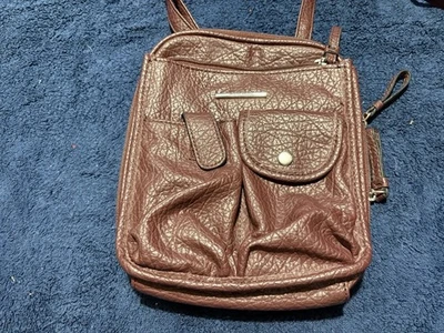 Jaclyn Smith Women's Plum Faux Leather Crossbody Purse Handbag - Image 1 of 4