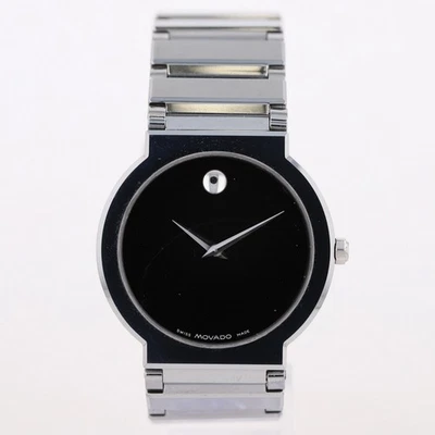 Reloj pulsera Movado Valor 34 mm esfera negra carburo de tungsteno cuarzo para hombre Foto 1 de 4