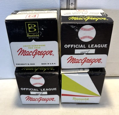 Vtg 1960s- Set of 4 MacGregor Brunswick Sports Official League Baseballs BP7-NEW - Image 1 of 4